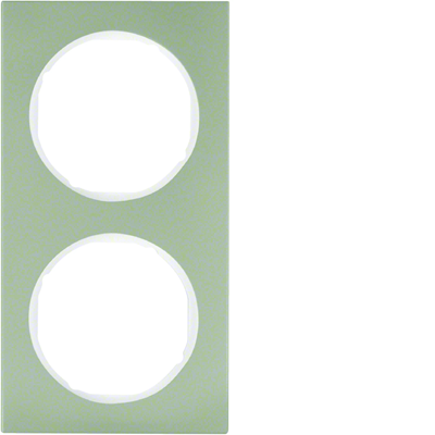 R.3 Frame 2-gang stainless steel/white