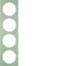 R.3 Frame 4-gang stainless steel/white