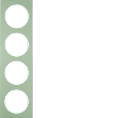 R.3 Frame 4-gang stainless steel/white