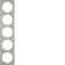 R.3 Frame 5-gang stainless steel/white