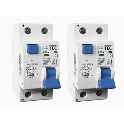 R60N Interruttore differenziale con elemento di sovracorrente. 1P+NA 10A 30mA tipo AC 6kA