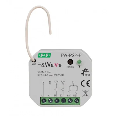 Radio double bistable relay for mounting box Ø60 85÷265V AC/DC, multifunctional, for flush mounting