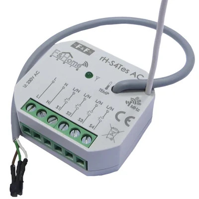 Radio module 4 external inputs temperature measurement AC power supply