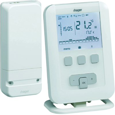 Radiowy termostat zegarowy z odbiornikiem 8A 230 V