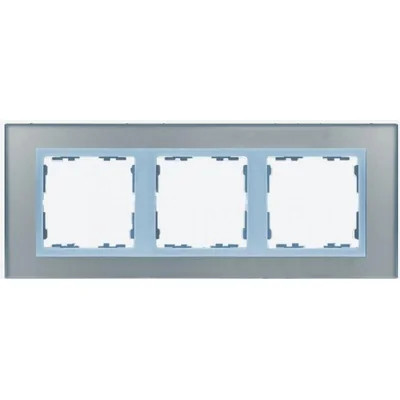 Rahmen 3x Glas - Silber / Zwischenrahmen Aluminium matt