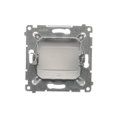 Rahmenstecker (Modul). Befestigung mit Krallen oder Schrauben, silber (metallic)