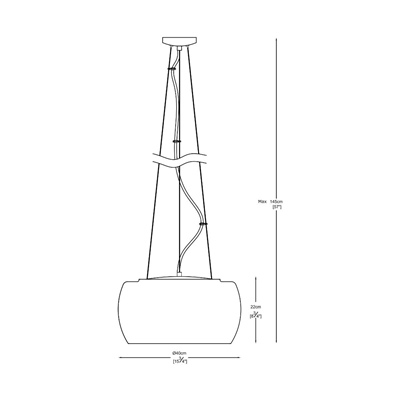 RAIN Single pendant lamp 40 cm, smoked