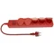 Rallonge avec 5 prises étanches aux éclaboussures avec/u et interrupteur 5m H07RN-F 3x1,5 IP44 rouge