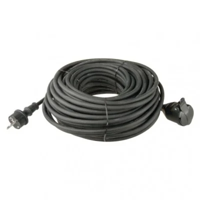 Rallonge de jardin 20 m / 1 prise / noire / caoutchouc-néoprène / 230 V / 1,5 mm²