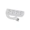 Rallonge portable à 4 prises, 4x2P+Z blanche 250 V~/16 A 3x1,5 mm² PVC - 1,5 m avec fiche coudée moulée UNISCHUKO et trous de fixation, Classic PSN-401.5-1.5