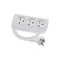 Rallonge portable triphasée, 3x2P+Z blanche 250V~/10A 3x1mm² PVC - 2m avec fiche coudée moulée UNISCHUKO et trous de fixation, Classic PSN-302