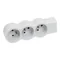 Rallonge standard 3 x 2 prises + enrouleur, sans câble (multiprise portable) - Blanc/Gris clair