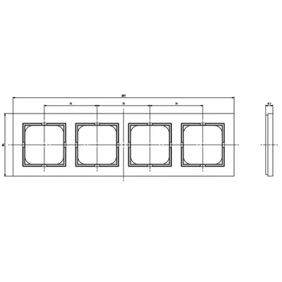 Rámeček SONATA Quadruple, černá metalíza