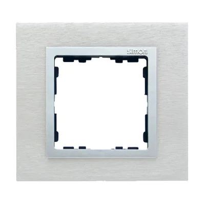 Ramka 1x inox mat / ramka pośrednia aluminium mat