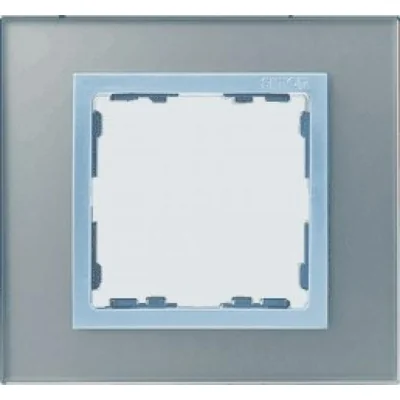 Ramka 1x szkło - srebro / ramka pośrednia aluminium mat