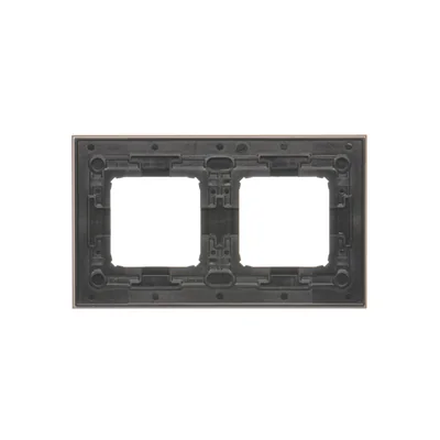 Ramka 2-krotna Nature-Metal SATYNOWY BLASK IP20/IP44