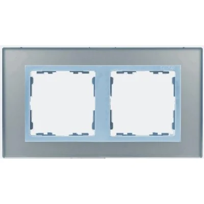 Ramka 2x szkło - srebro / ramka pośrednia aluminium mat