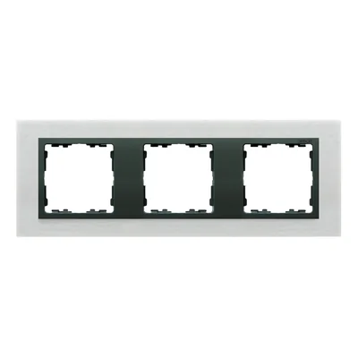 Ramka 3x inox mat / ramka pośrednia grafit