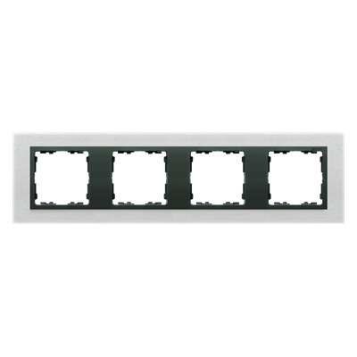 Ramka 4-krotna inox mat / ramka pośrednia grafit