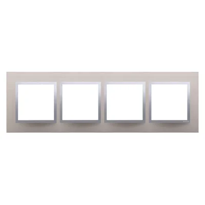 Ramka 4-krotna Nature-Metal SATYNOWY BLASK IP20/IP44