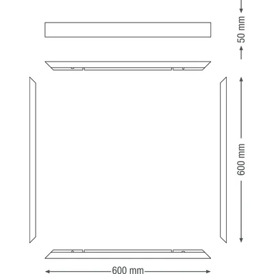 Ramka do montażu powierzchniowego do opraw panelowych 600x600mm biała.