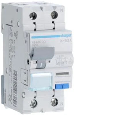 RCBO Disyuntor de corriente residual con elemento de sobrecorriente 1P+N 6kA C 20A/300mA Tipo A