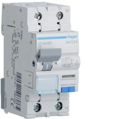 RCBO Disyuntor de corriente residual con elemento de sobrecorriente 1P+N 6kA C 6A/300mA Tipo A