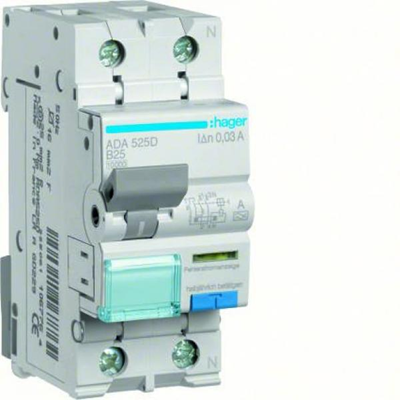 RCBO Disyuntor de corriente residual con elemento de sobreintensidad 1P+N 6kA B 20A/30mA tipo A