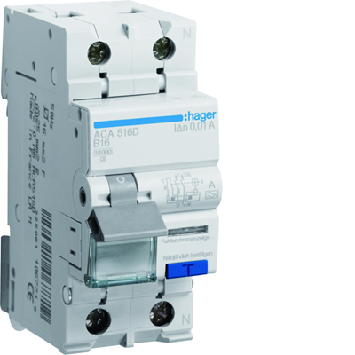 RCBO Interruttore differenziale con elemento di sovracorrente 1P+N 10kA B 16A/10mA tipo A