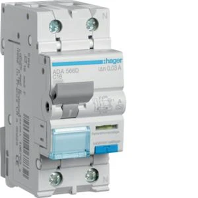 RCBO RCBO with overcurrent element 1P+N 10kA C 16A/30mA Type A