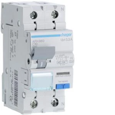 RCBO Short delay residual current circuit breaker with overcurrent element 1P+N 6kA C 10A/300mA Type A-HI