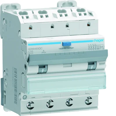 RCBO Wyłącznik różnicowoprądowy z członem nadprądowym 4P 6kA C 10A/30mA typ A QC/QB