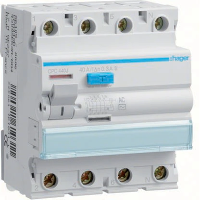 RCD 40A 300mA 4pole selective AC type