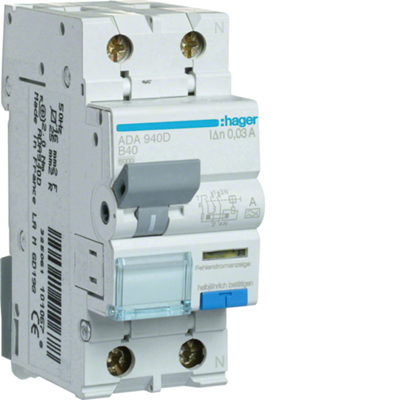 RCD with 1P+N overcurrent element