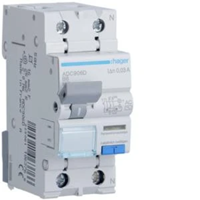 RCD with overcurrent element 1P+N 6kA B 6A/30mA Type AC