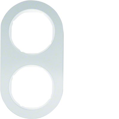R.CLASSIC 2-gang aluminum/white frame