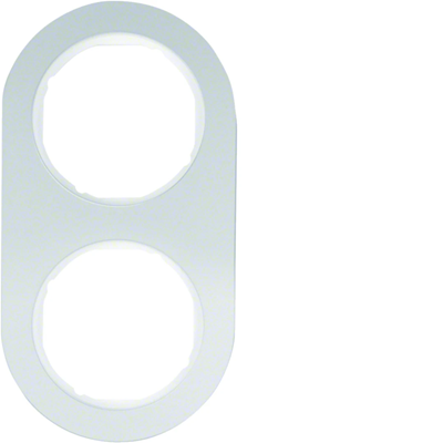 R.CLASSIC 2-gang aluminum/white frame