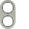 R.CLASSIC Frame 2-gang stainless steel/black
