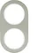 R.CLASSIC Frame 2-gang stainless steel/white