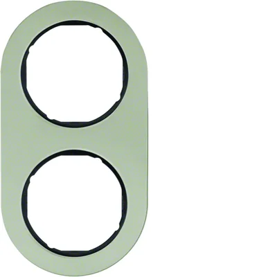 R.CLASSIC Ramka 2-krotna stal szlachetna/czarny