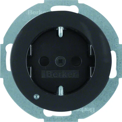 R.CLASSIC Розетка SCHUKO з LED підсвіткою чорна