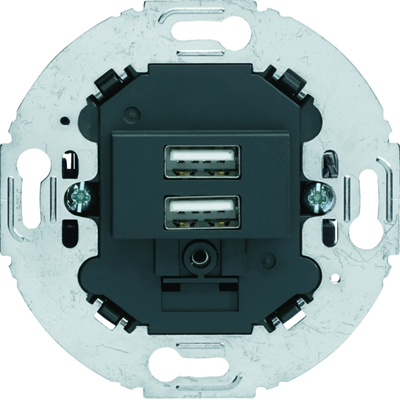 R.CLASSIC USB charging socket mechanism for rotary series 3A 230V anthracite