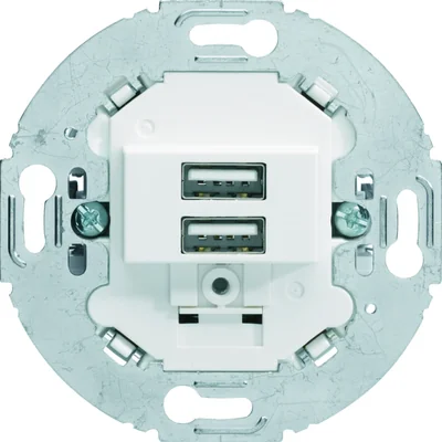 R.CLASSIC USB nabíjecí zásuvkový mechanismus pro rotační řadu 3A 230V bílá
