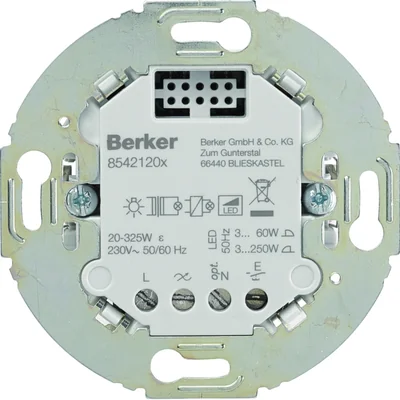 R.classic/Serie 1930/Glas KNX RF Universal-Tastdimmer, 1fach, Berker.Net-Mechanik, Schraubklemmen