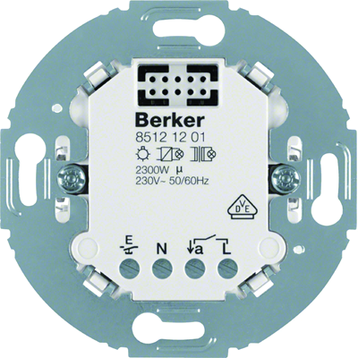 R.classic/Serie 1930/Glas Relay switching controller, Berker.Net mechanism, screw terminals