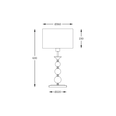 REA II Lampe de table E27 IP20 or avec abat-jour noir