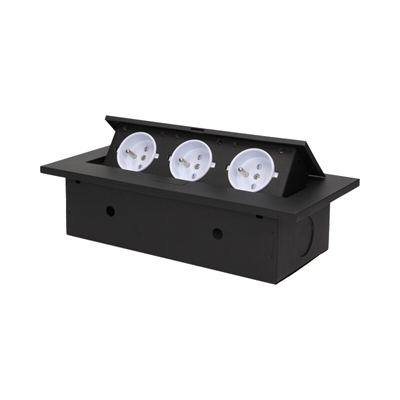 Recessed sockets 3x230VAC black