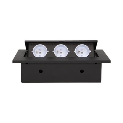 Recessed sockets 3x230VAC black