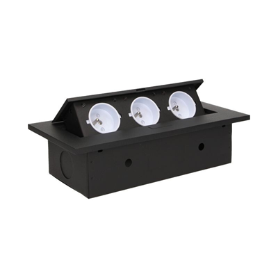 Recessed sockets 3x230VAC black