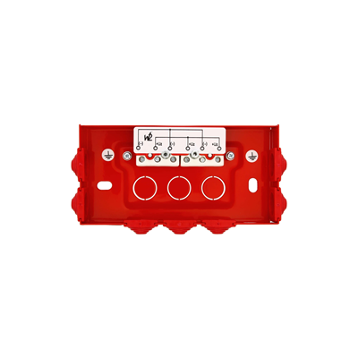 Rectangular fire protection box E90 2x3x4mm2 103x30x197mm red